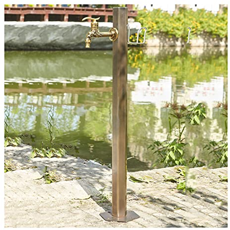 Freistehender Schlauchständer Aus Edelstahl Für Den Außenbereich, Freistehender Gartenschlauchhalter Mit Vollkupfer-Wasserhahn, Winter-Freeze-Crack-Gartenwassersäule, Für Bewässerung Und Bewässerung