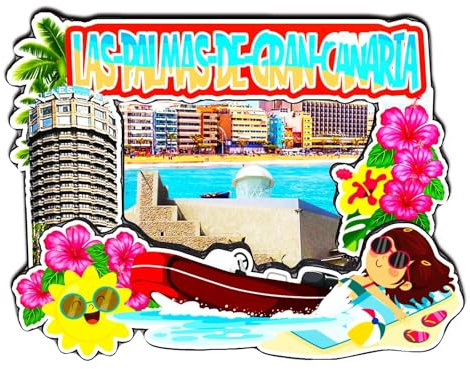 Imán decorativo Orlaybar Las Palmas de Gran Canaria España 3D para nevera, ciudad, viajes, souvenir, regalos turísticos, hecho a mano, para nevera, decoración del hogar, 3602
