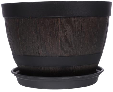 YARNOW 1 Satz Blumentopf Mit Holzmaserung Blumenbecher Gartentöpfe Pflanzenbecher Sukkulentenbehälter Sukkulenten-übertopf Gartenpflanzer Sukkulententopf Blumentöpfe Gemüsepflanztopf Pp