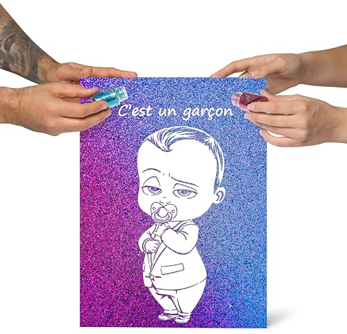 Gender Reveal kit pour découvrir le genre, Toile et paillettes pour révéler le sexe, It's a boy, Baby Shower