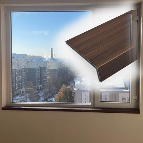 Alfeizar Ventana Acabado de Cubierta de Alféizar de Ventana con Veta de Madera, Tapa de Alféizar de Ventana de PVC Acrílico para Balcón, Protectores de Alféizar de Ventana Fáciles de Instalar(Brown,60
