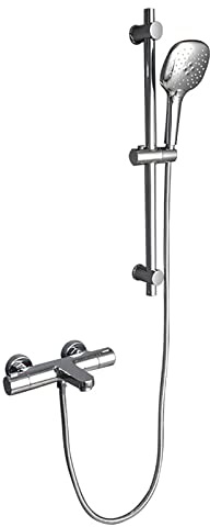 NUHSLF Bathtub Faucet Set Thermostat Bath Tap Brass Tub Mixer Tap Aerator Tub Filler with Two Water Outlets Tub Tap PlatedB，B-A