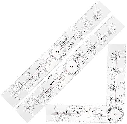 Uonlytech Goniometro Medico Angolare Trasparente in Pvc Set Da 3 Pezzi Righello Di Misurazione Per Articolazioni Gomito Ginocchio Dita Uso Ortopedico