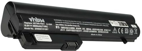 vhbw Batería Compatible con HP Compaq Business NC2400, 2400, 2510p, NC410 Notebook (6600 mAh, 10,8 V, Li-Ion)