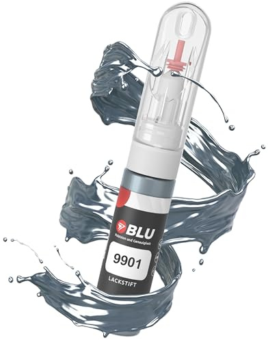 BLU Lackstift Auto kompatibel für Skoda 9901 Graphit GRAPHITEGREYMET | Auto Lack Reparatur 2in1 Ausbesserungslack Pinsel + Nadel