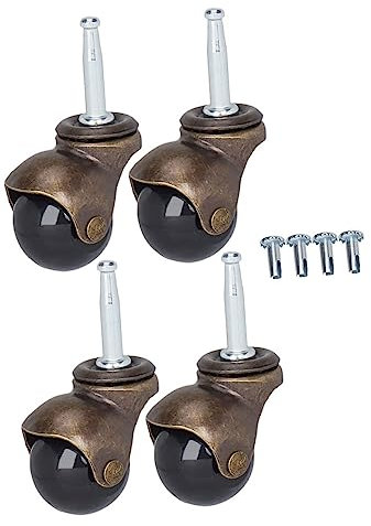 TIDTALEO 4pcs Decorative Casters for Office Chairs Ball Casters for Carpet Laminate Floors