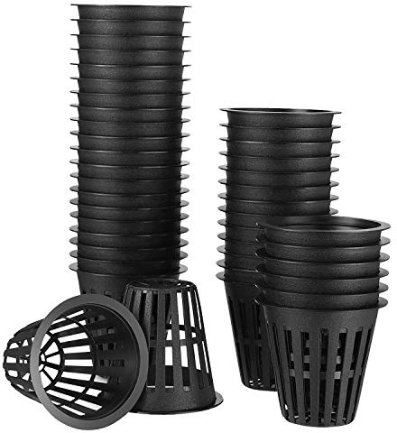 Asyduey 60 Pack 2 Inch Net Cups Slotted Mesh Wide Lip Filter Plant Net Pot Bucket Basket for Hydroponics