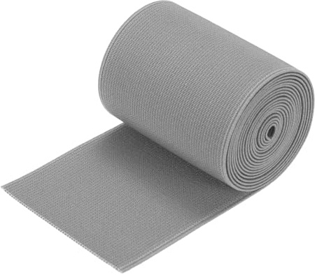 sourcing map Large bande élastique tissée double face (70 mm) plate de 1,8 m de long - Gris - Pour couture