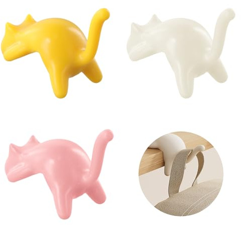Culinavog Lot de 3 Le chat supports de sac pour table, Supports de Sac à Main pour Table, Le chat Crochets de Bureau, Accroche Sac a Main pour Restaurants Cafés Sacs à Main au Bureau au Cintre