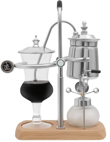 JJsdwin Siphon Kaffeemaschine, Antike Kaffeekanne mit Wasserhahn-Drehwinkel 180°, Extraktionswerkzeuge für handgebrühten Kaffee, Produktgröße 23,5x12x38cm