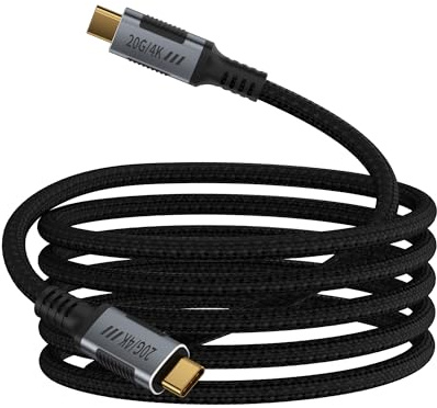 KMMXXCPM 10FT USBC 3.2 Cable Compatible with Thunderbolt 3 Cable,Long USB C Data Transfer 20Gbps,Type C to Type C 240W Fast Charging,USB C 4K@120Hz Video Output for Monitor,Display,SSD,Dock,Hub.
