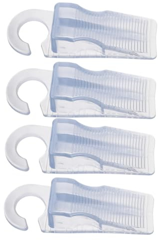 SAFIGLE 4 piezas Tope de Puerta Transparente Antideslizante sin Taladro con Gancho Colgante para Suelo Cuña Flexible de Goma Resistente para Puertas de Vidrio y Madera Protección contra