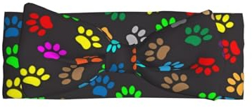 Diadema colorida con estampado de huellas de perro, un accesorio para el pelo para recién nacidos y bebés, adecuado para bebés de 0 a 6 meses de edad