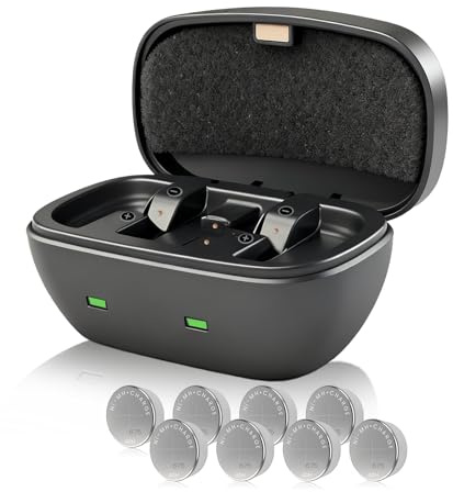 8 Packs Rechargeable Batteries for Hearing Aids Size 675, Ni-MH Rechargeable Hearing Aid Batteries with Charger for 675 Instrument (8 Batteries + Charger)