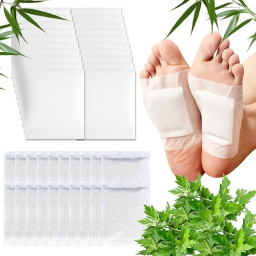 60 Stück Detox Fußpflaster, Entgiftungspflaster füße, Stressreduktion und Verbesserung des Schlafs - Tiefenreinigende und entgiftende Fußpads zur Entfernung von Körpergiften Den Körper reinigen(A)