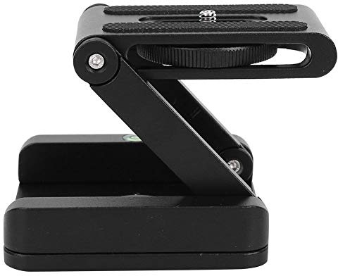 Cryfokt Portable Z Flex Tilt Pan Tripod Head Ballhead, 180 Degree Tilt/360 Degree Pan Angle Adjustment, Compatible with Camera DSLR Tripod, Black Aluminum Alloy 363g