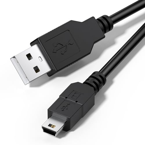 Amzpas Câble Mini USB 2.0 Cable Type A vers Mini-B Charge et Sync Compatible avec Manette PS3 Calculatrice TI 83 Canon EOS 700D Nikon D3100 Appareil Photo Disque Dur GPS Hero 4 Black (1m)