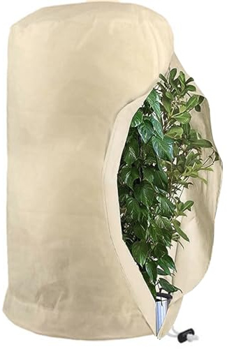 Winterschutz Für Pflanzen | Pflanzenschutz Winter Mit Zugband Und Reißverschluss | Reißfestigkeit Wiederverwendbare Vliesstoff Pflanzenschutzsack Für Kübelpflanzen Olivenbaum Palmen