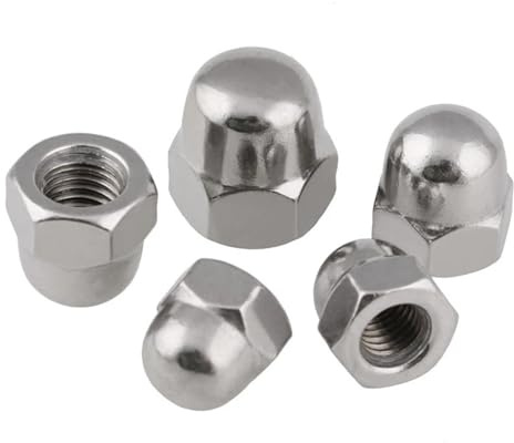 Écrou borgne en laiton massif, Écrou borgne à filetage métrique, tête hexagonale M3-M12, multicolore(304 Stainless steel,M3-10pcs)