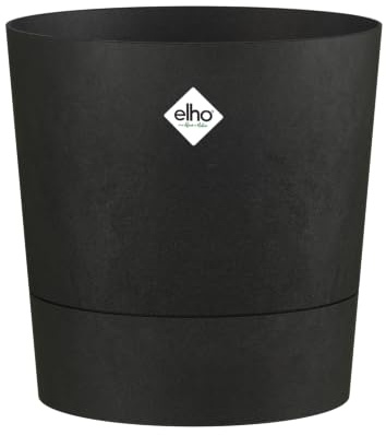 Elho FOSS Rond 35cm Pot de Fleur - Living Noir | Ø 34.5 x H 34.1 cm | Convient pour une Utilisation Intérieure et Extérieure | Plastique 100% recyclé