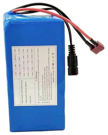 Batería de Bicicleta eléctrica batería de Litio de 24V 10Ah 7S2P batería de Iones de Litio Recargable con Cargador Protección BMS Compatible con motores de 50-800 W 24V 10Ah,T+DC