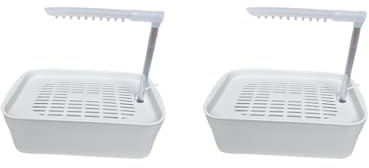 KSJOAIDDE 2 set med elektriska fågelbadkar dusch återanvändbar för undulära vattenskål afrikansk grå vit 32 x 22 x 26 cm