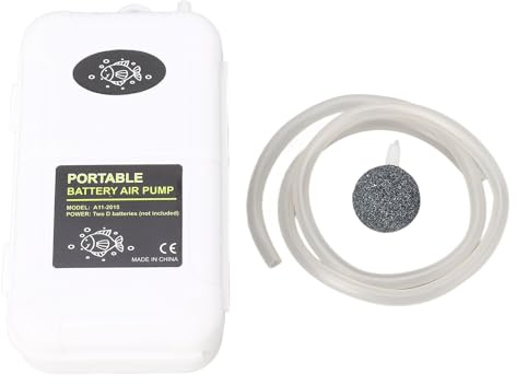 Aquarium-Sauerstoffpumpe 5 W tragbare Aquarienbelüfter-Luftpumpe, kleine batteriebetriebene Luftpumpe mit 0,6 m Schlauch für Innenaquarien und Outdoor-Angeln