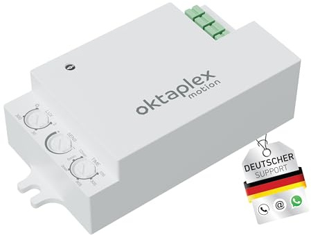 Oktaplex Amy HF Detector de Movimiento Empotrable de 360 Grados Detector de Presencia HF Empotrable 24 GHz Detector de Movimiento Interior 230 V Blanco