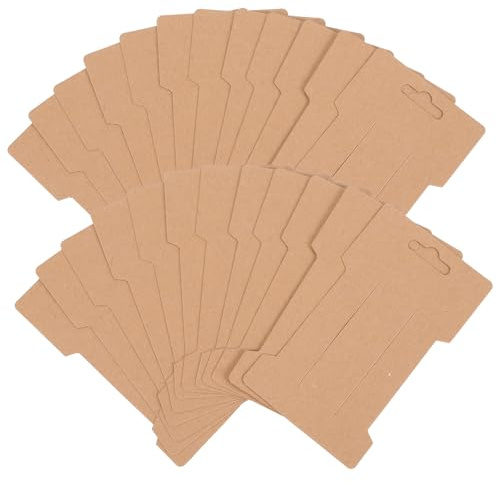 RUNROTOO 100 Stück Haarnadelhalter aus Kraftpapier Rechteckige Haarspangen Displaykarten zur Organisation von Haarschmuck für Geburtstag und Thanksgiving