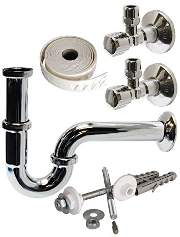 Sanitop-Wingenroth Schell Installationsset für Waschtischmontage, Metall-verchromt, 1 Stück, 1 1/4 Zoll x 32 mm, chrom, 22313 3