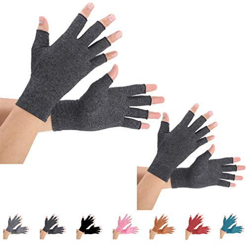 2 Paare Arthritis Handschuhe, Unterstützung für Kompressionshandschuhe und Wärme für Hände, Fingergelenk, Linderung von Schmerzen bei Rheumatoiden, Arthrose, RSI, Karpaltunnel (S, schwarz)