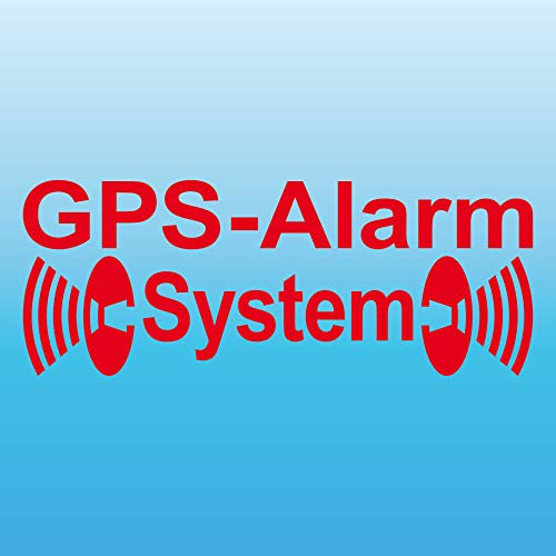 Sticker Tattoo GPS Alarm System Red Mirrored for Inside of Glass Panel Car Window Film