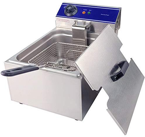 TAIMIKO Friteuse électrique commerciale unique réservoir en acier inoxydable 3000W 220V-240V Thermostat 60-200 °C