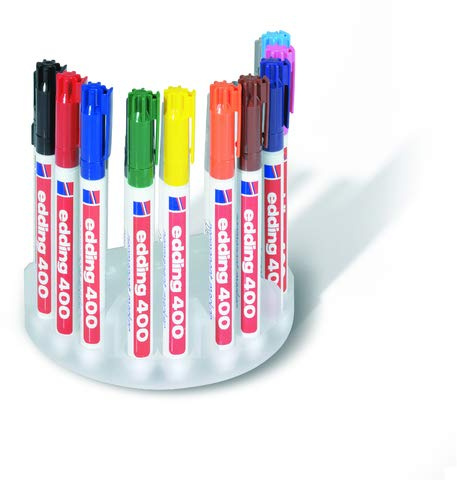 edding® Permanentmarker 400, Rundspitze, 1 mm, Schreibfarbe: 4er sortiert (4 Stück), Sie erhalten 1 Packung á 4 Stück