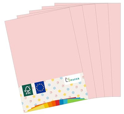 MADE IN EU 20 Blatt farbiges Papier ROSA A4 80 g/m² CS Paper - Druckerpapier, Kopierpapier, Universalpapier zum Drucken, Basteln & Falten im Format DIN A4. Papier für den Heim- & Bürobedarf