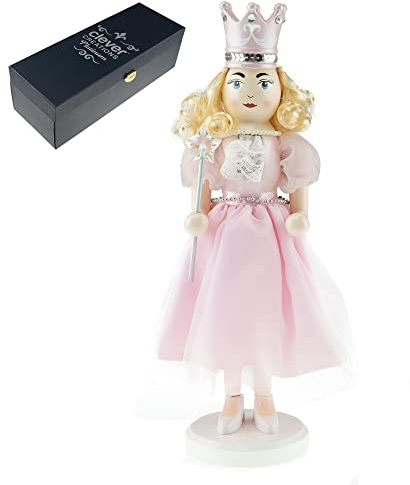 Clever Creations Platinum 14 Inch Wooden Christmas Nutcracker Figurine, Limited Edition Traditional Holiday Décor for Shelves and Tables, Sugar Plum Fairy