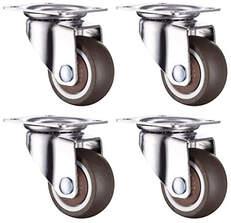 Suwooy Schwerlastrollen,4 Stück,Lenkrollen 25mm 32mm 38mm 50mm,Leise Möbelrollen Räder,Gummilaufrollen,Transportrollen,Ersatz Schwenkrollen,Plattenrollen,Rollen Für Möbel,4NoBrakes-38mm