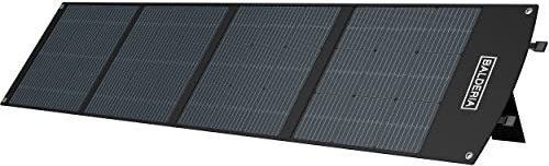 BALDERIA Solarboard 200W | Panel solar plegable | Placa solar para estaciones de energía, baterías, generadores móviles | Con DC, USB, 4 soportes y asa | Para exteriores, camping, autocaravana, barco