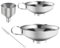 Imbuti in Acciaio Inox, Imbuto per Marmellata, Imbuto per Conserve in Acciaio Inox, Imbuto di Riempimento con Manico, per Travasare Spezie, Liquidi, Polvere, Fagioli, Marmellata (3 Misure, 1 Pennello)