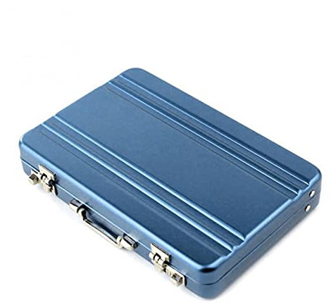 TOMYEUS Visitenkartenetui Mini-Koffer-Aluminium-Aufbewahrungsbox ICH WÜRDE Kreditkartenhalter Bank Kartenkasten Halter Schmuckschatulle Aufbewahrungsbox Smart Brieftasche Schnalle Visitenkartenhalter