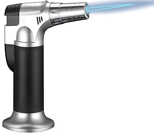 Cannello da Cucina, Cannello a Gas, Bruciatori da Cucina con Blocco di Sicurezza e Fiamma Regolabile, Perfetto per Crème Brûlée, Barbecue e Gioielleria. (Gas butano non incluso)