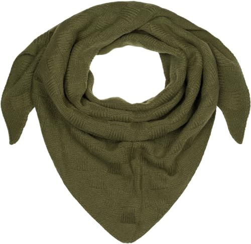 styleBREAKER Sciarpa a triangolo da donna XXL con motivo a scacchiera, maxi sciarpa, sciarpa triangolare, sciarpa invernale calda 01020047, colore:Oliva