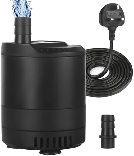 6W 500L/H Submersible Water Pump,Ultra Quiet Aquarium Water Pump, Fish Tank Fountain Pond with 2.5m Power Cord and Adjustable Switch for Fish Tank, Pond, Hydroponics