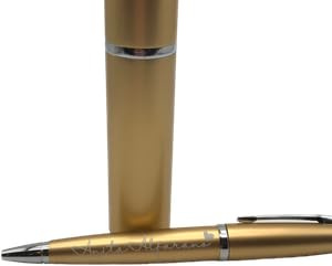Penna a sfera con custodia cilindrica inclusa, PERSONALIZZABILI con INCISIONE. Disponibile in vari COLORI. Ideale per REGALI aziendali, di laurea, compleanno, natale, occasioni varie. (Oro)