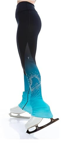Eiskunstlaufhose Eiskunstlauf- Eiskunstlaufhose for Mädchen, Eislaufhose mit Farbverlauf for Mädchen, Übungs-Trainingskleidung mit Rauten-Skate-Muster (Color : Blue, Size : L)