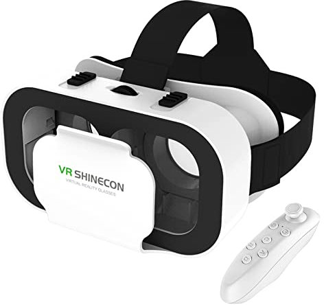 Occhiali VR, 3D Cuffie Realtà Virtuale,Occhiali VR con controller regolabile Protezione degli occhi Blu-ray HD da,per Smartphone 4.7-6.5