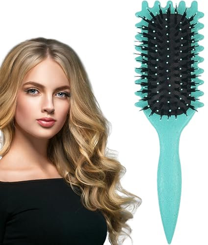 Susubaofu Curl Defining Thick Hair Brush,Wide Tooth Soft Shaping Comb for Wet Curls,Curly Wavy Dry Detangle Hair Brush Girls,Less Pulling Hair Styling Appliances for Women and Men (Green)