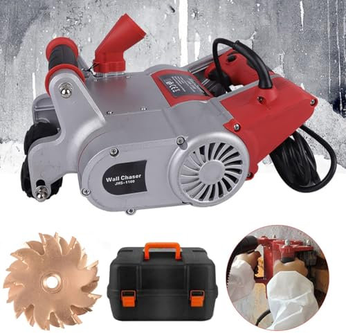Machine de découpe de rainures murales, Machine de découpe de Mur électrique, Machine de découpe de béton portative avec Lames de 25 mm/35 mm, pour électriciens, plombiers et Autres Entrepreneurs, 3
