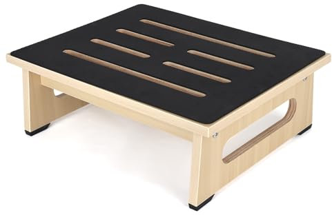 A Wooden Step Stool Stepladders for Adults and Seniors with Non-Slip Rubber Pad, for Indoor and Outdoor Use, Portable Wooden Standing Aid for Bathroom, Kitchen, Bedside Table and More (Gulanmu)