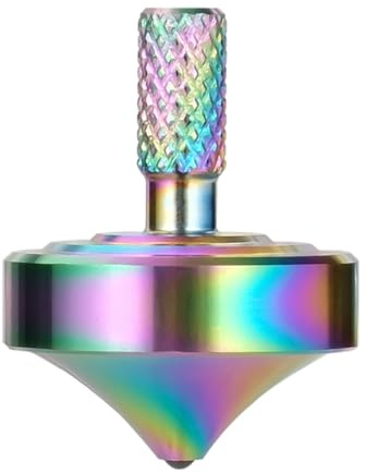 Toupie de précision en métal, équilibre Parfait, Longue durée de Rotation dépassant Facilement 10 Minutes, Jouets de Table EDC Portables (Iridescent Style 3)